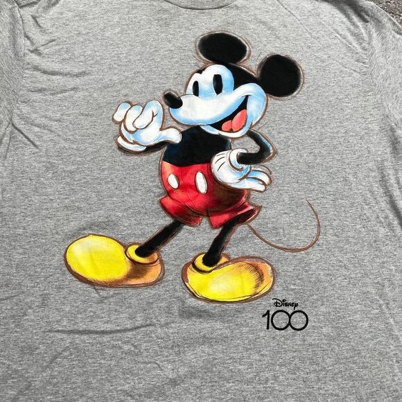 Disney Mickey Mouse Graphic T-Shirt Mens XL Gray Crew Neck Short Sleeve Tee Top - Picture 3 of 11